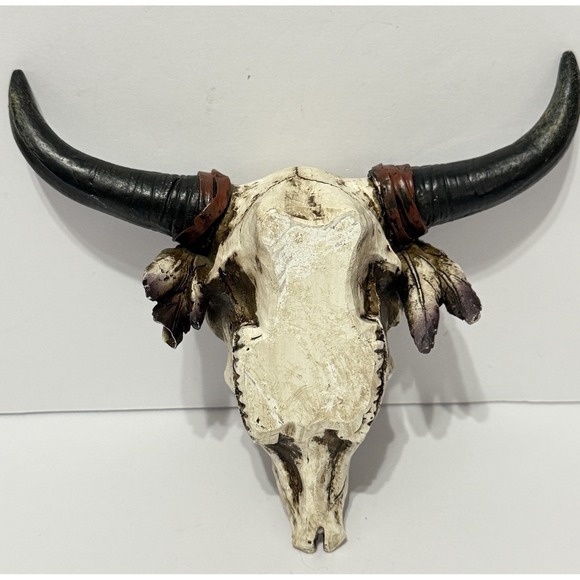 Cow Steer Bull Skull Stash Box Trinket Box Western Indian Decor Figurine * - Picture 2 of 9